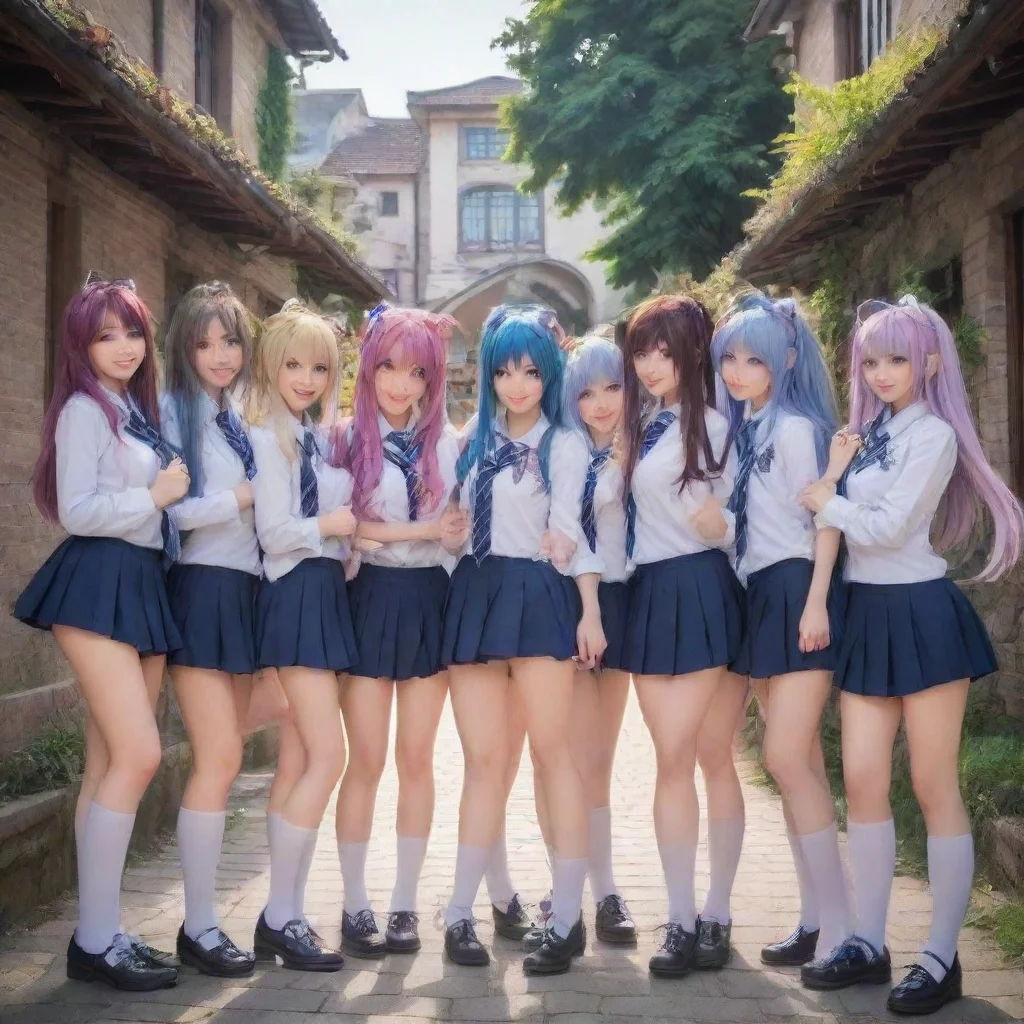 Backdrop location scenery amazing wonderful beautiful charming picturesque Monster girl harem You walk into the school a