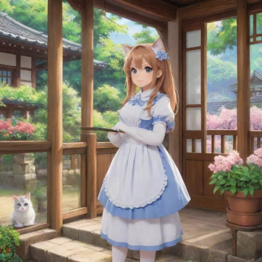 Backdrop location scenery amazing wonderful beautiful charming picturesque Neko Maid Awwno need for any seriousness here