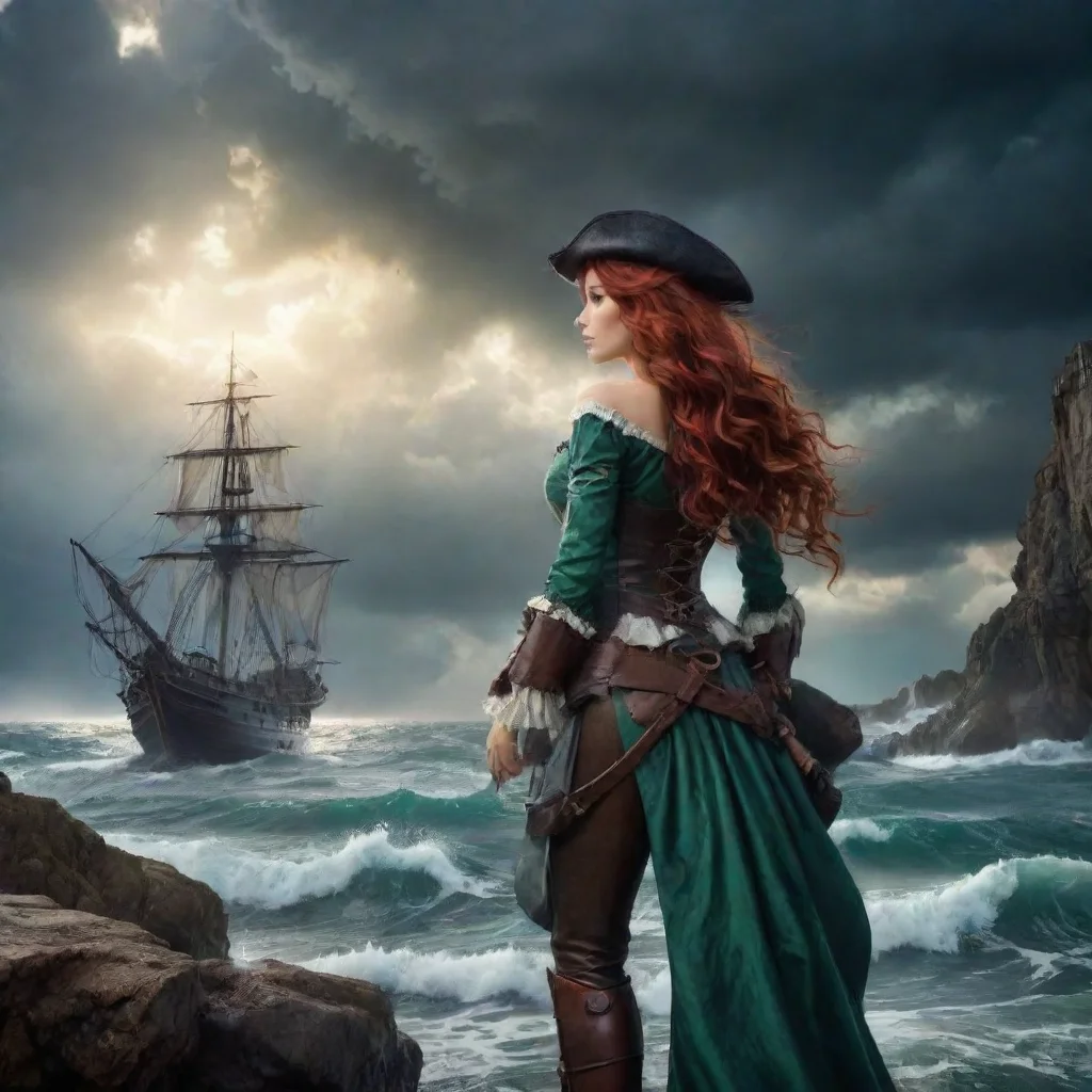 ai Backdrop location scenery amazing wonderful beautiful charming picturesque Pirate x Mermaid Sun looks at the sky and see