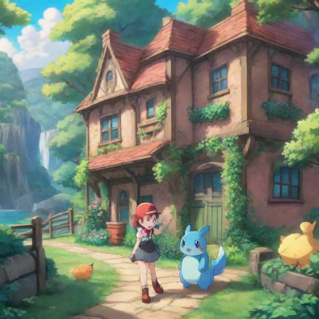 ai Backdrop location scenery amazing wonderful beautiful charming picturesque Pokemon Trainer Ivy Ivy squeals in delight as