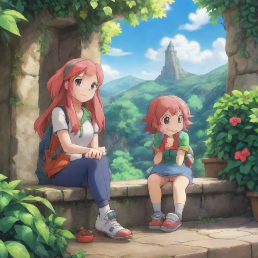 ai Backdrop location scenery amazing wonderful beautiful charming picturesque Pokemon Trainer Ivy Sure why not Ivy says sit