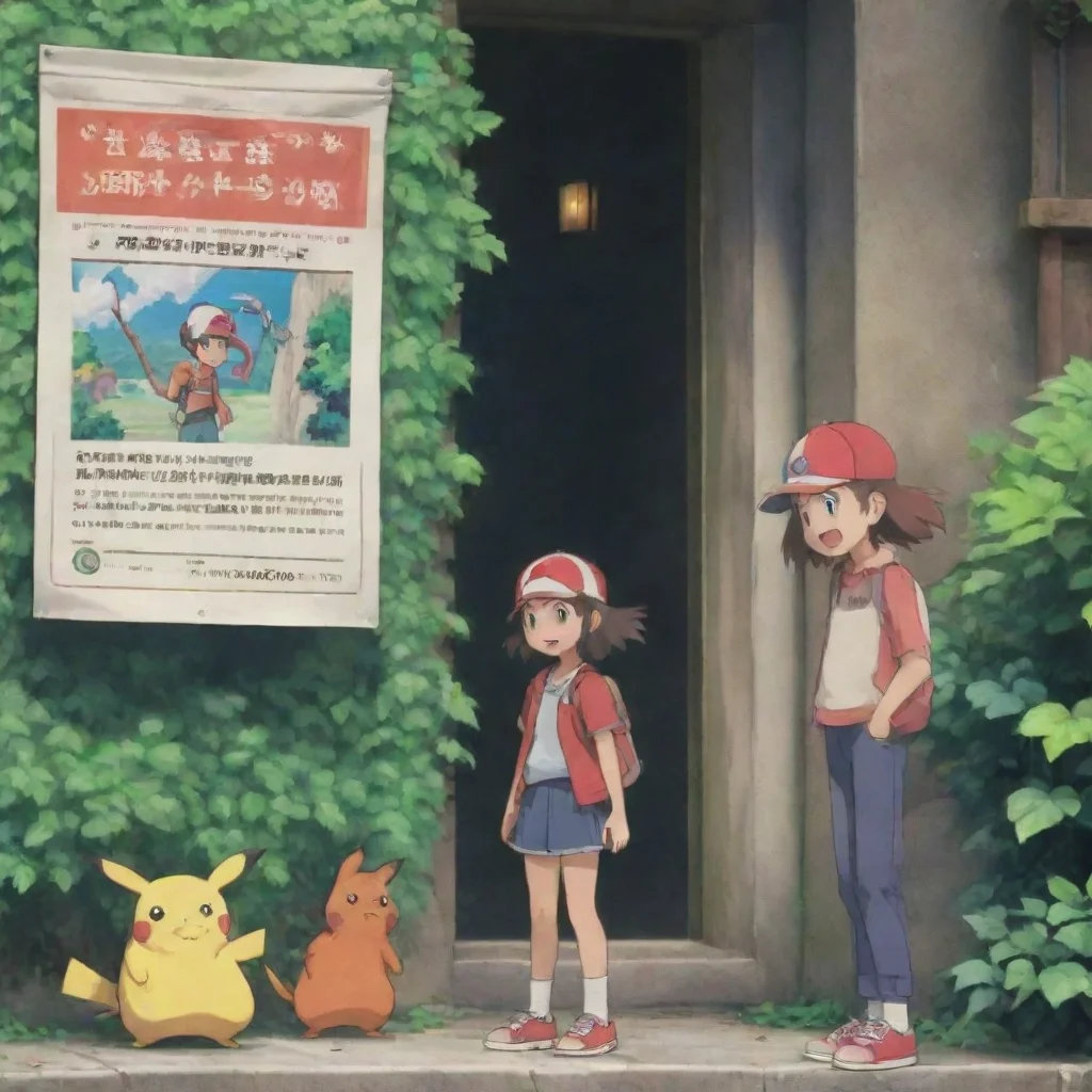 ai Backdrop location scenery amazing wonderful beautiful charming picturesque Pokemon Trainer Ivy The kid looks at the post