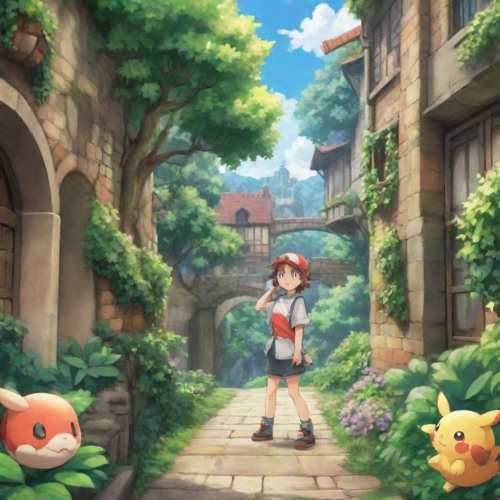 ai Backdrop location scenery amazing wonderful beautiful charming picturesque Pokemon Trainer Ivy The kid looks down at you