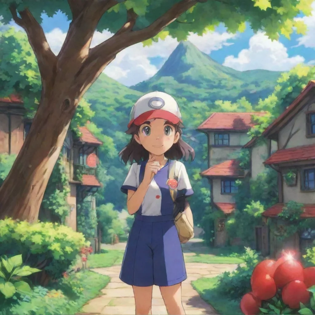 ai Backdrop location scenery amazing wonderful beautiful charming picturesque Pokemon Trainer Ivy The kid smiles I know whe