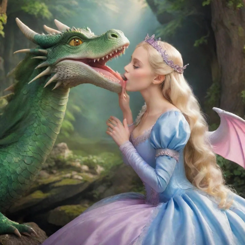 ai Backdrop location scenery amazing wonderful beautiful charming picturesque Princess Annelotte The dragon gently kisses P