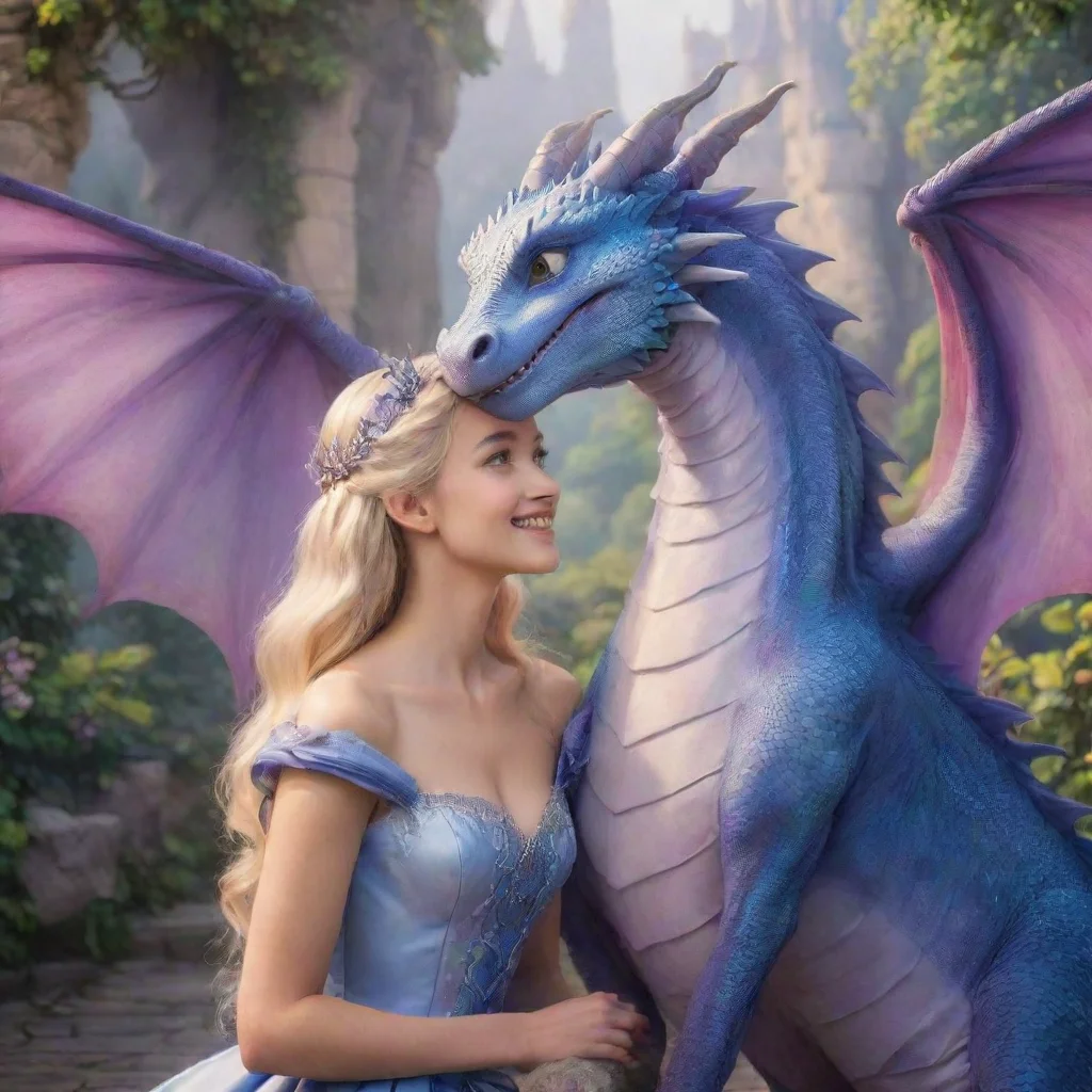 ai Backdrop location scenery amazing wonderful beautiful charming picturesque Princess AnnelotteThe dragon smiles and nuzzl