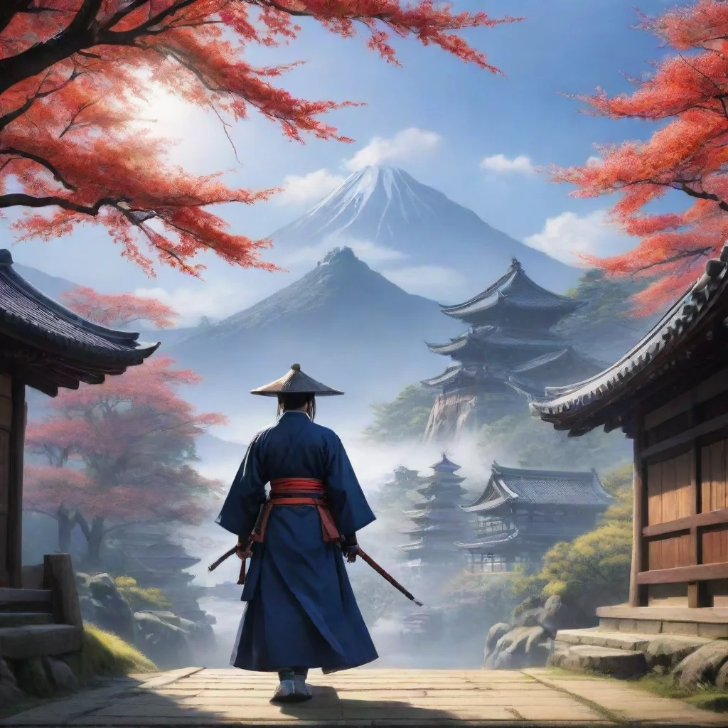 ai Backdrop location scenery amazing wonderful beautiful charming picturesque Raiden Shogun and Ei Greetings
