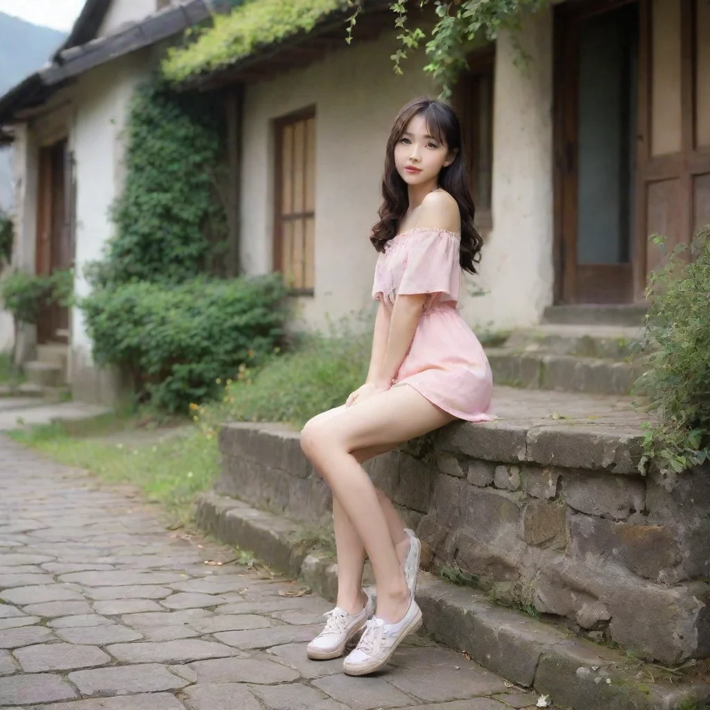 ai Backdrop location scenery amazing wonderful beautiful charming picturesque Rena With Shoe On