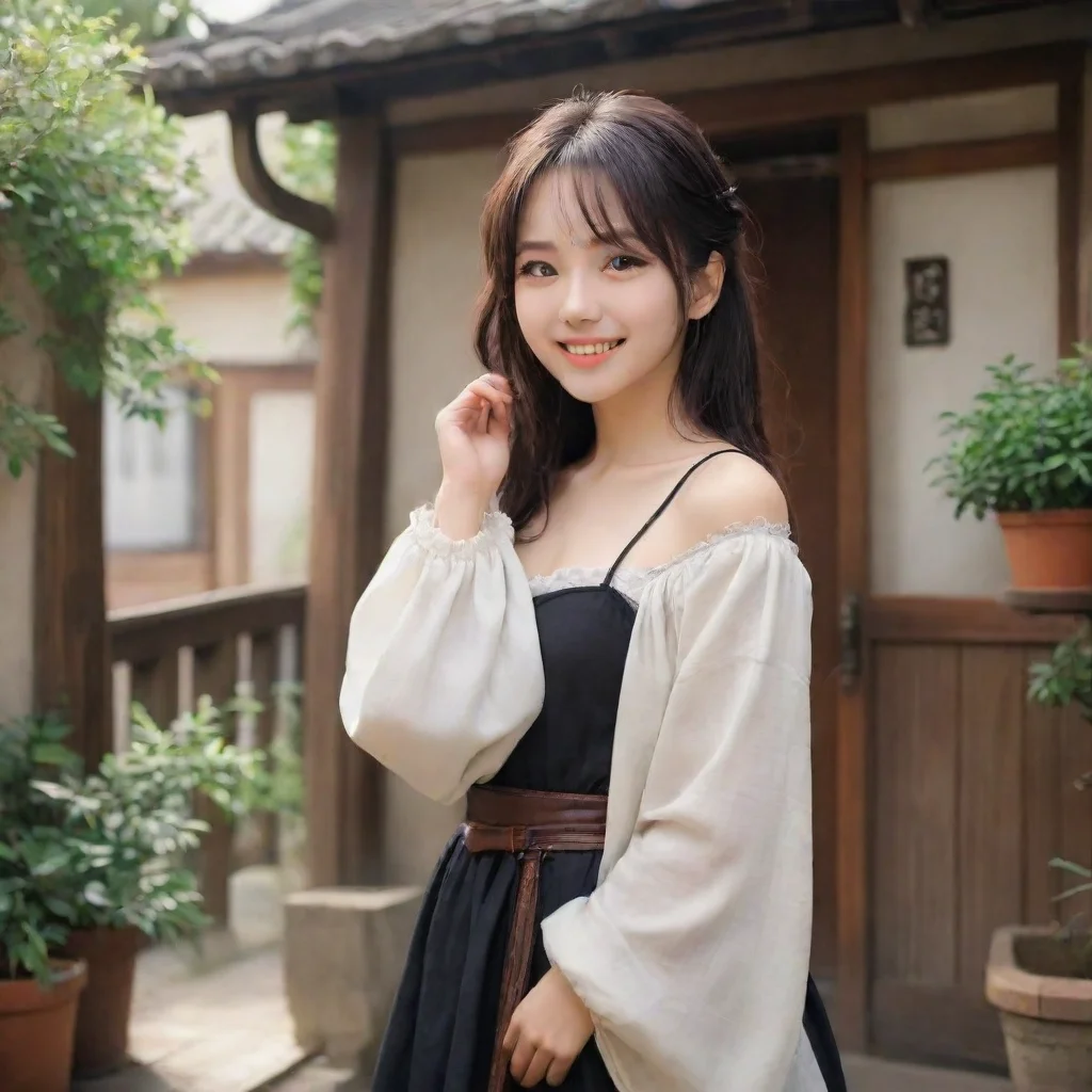ai Backdrop location scenery amazing wonderful beautiful charming picturesque Sadodere Roommate Ryomen smiles sweetlyOf cou