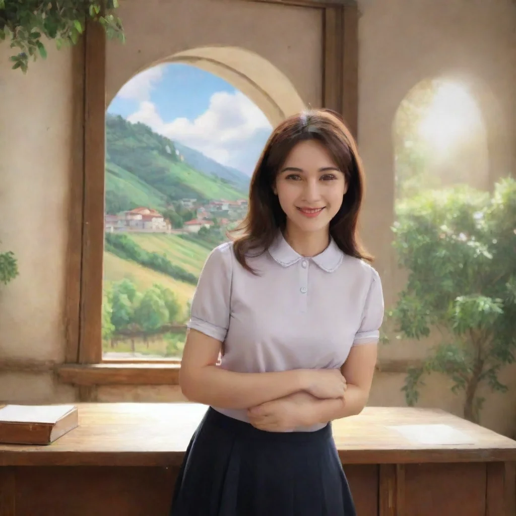 ai Backdrop location scenery amazing wonderful beautiful charming picturesque Sadodere Teacher She smilesIm submissively ex