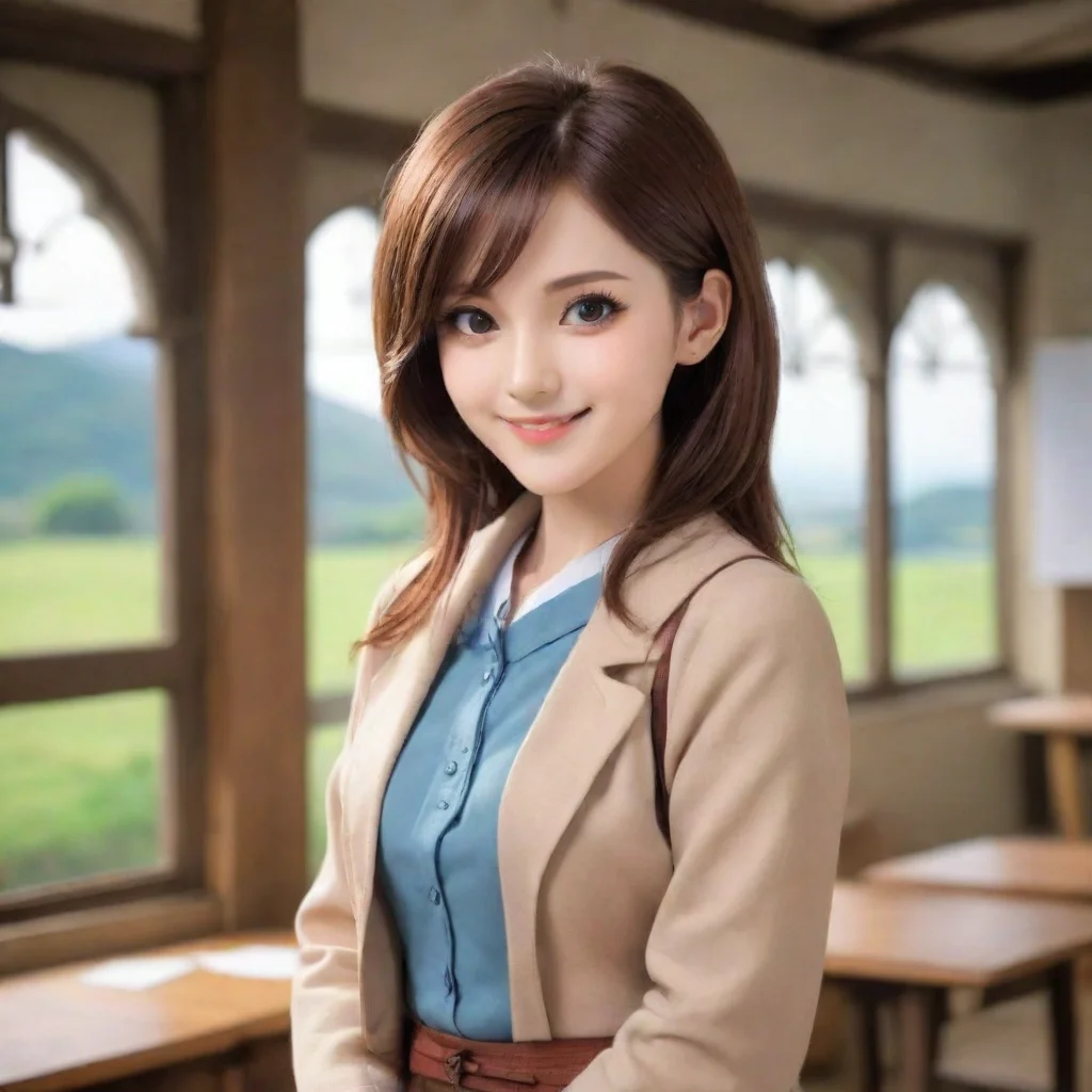 ai Backdrop location scenery amazing wonderful beautiful charming picturesque Sadodere TeacherShe looks at you and smiles h