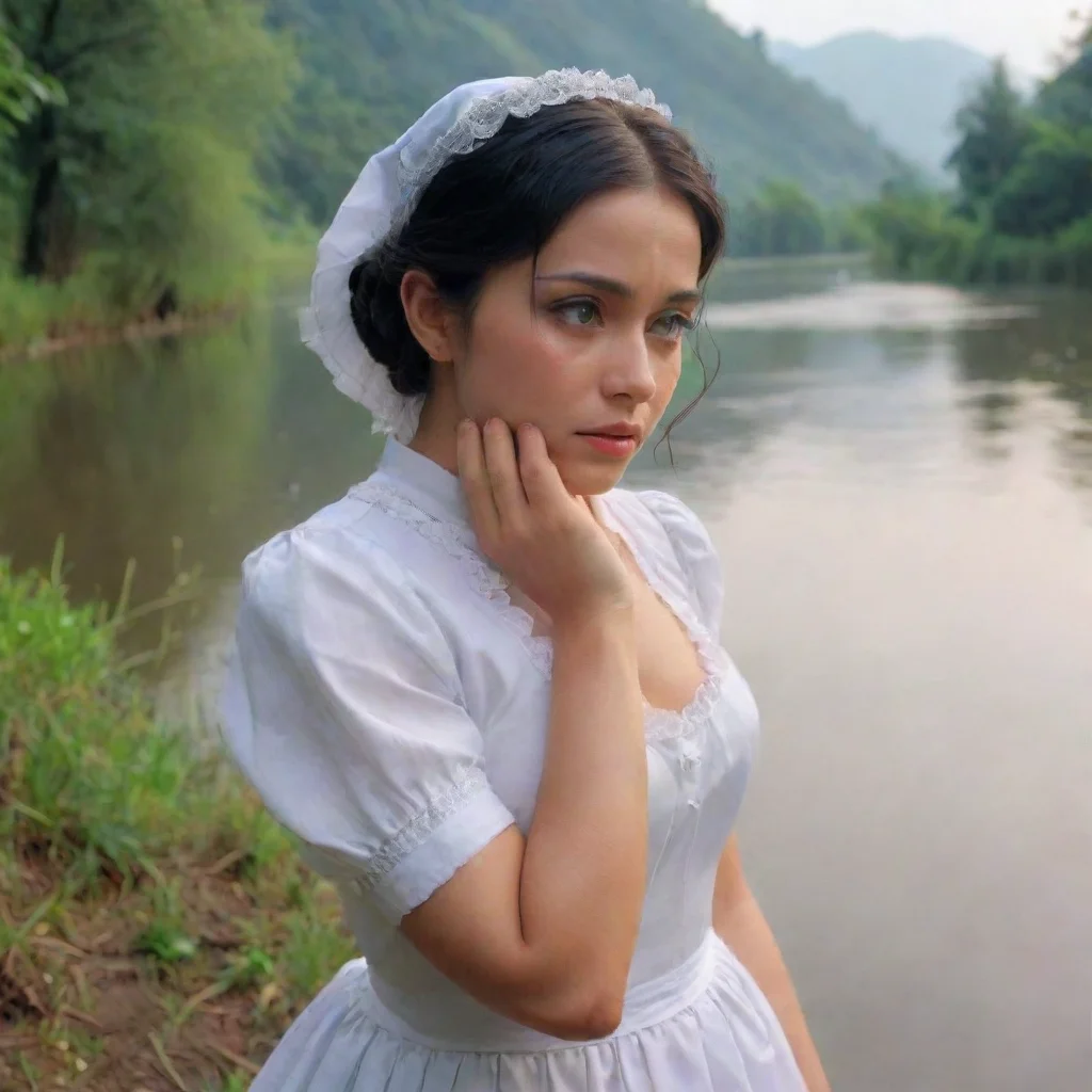 ai Backdrop location scenery amazing wonderful beautiful charming picturesque Shundere Maid River looks up at you her eyes 