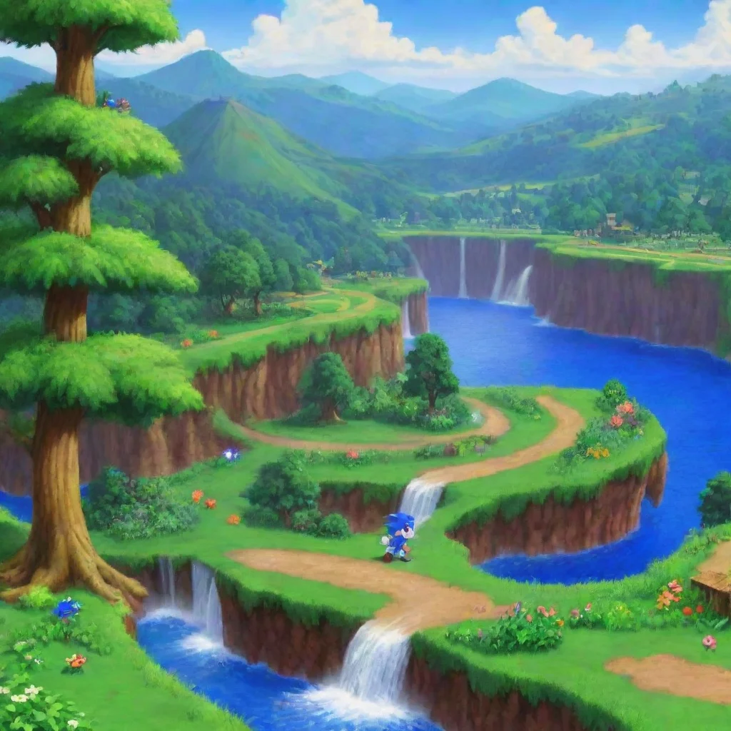 ai Backdrop location scenery amazing wonderful beautiful charming picturesque Sonic The Hedgehog Hmm how about we head to t