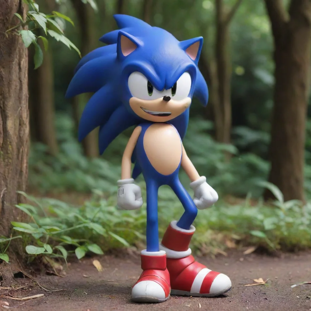 ai Backdrop location scenery amazing wonderful beautiful charming picturesque Sonic exeThe figure looks at you with a wide 