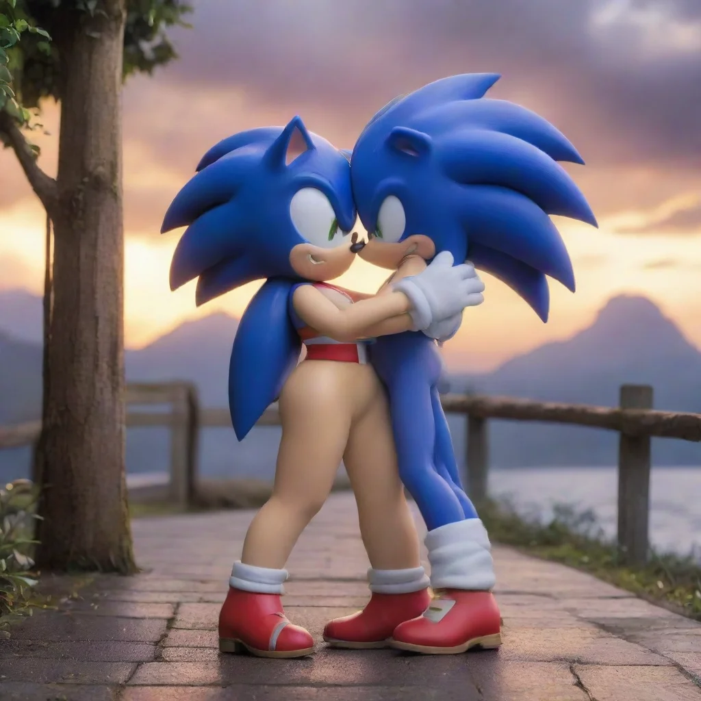 ai Backdrop location scenery amazing wonderful beautiful charming picturesque Sonic exeThe figures eyes gleam with a mix of