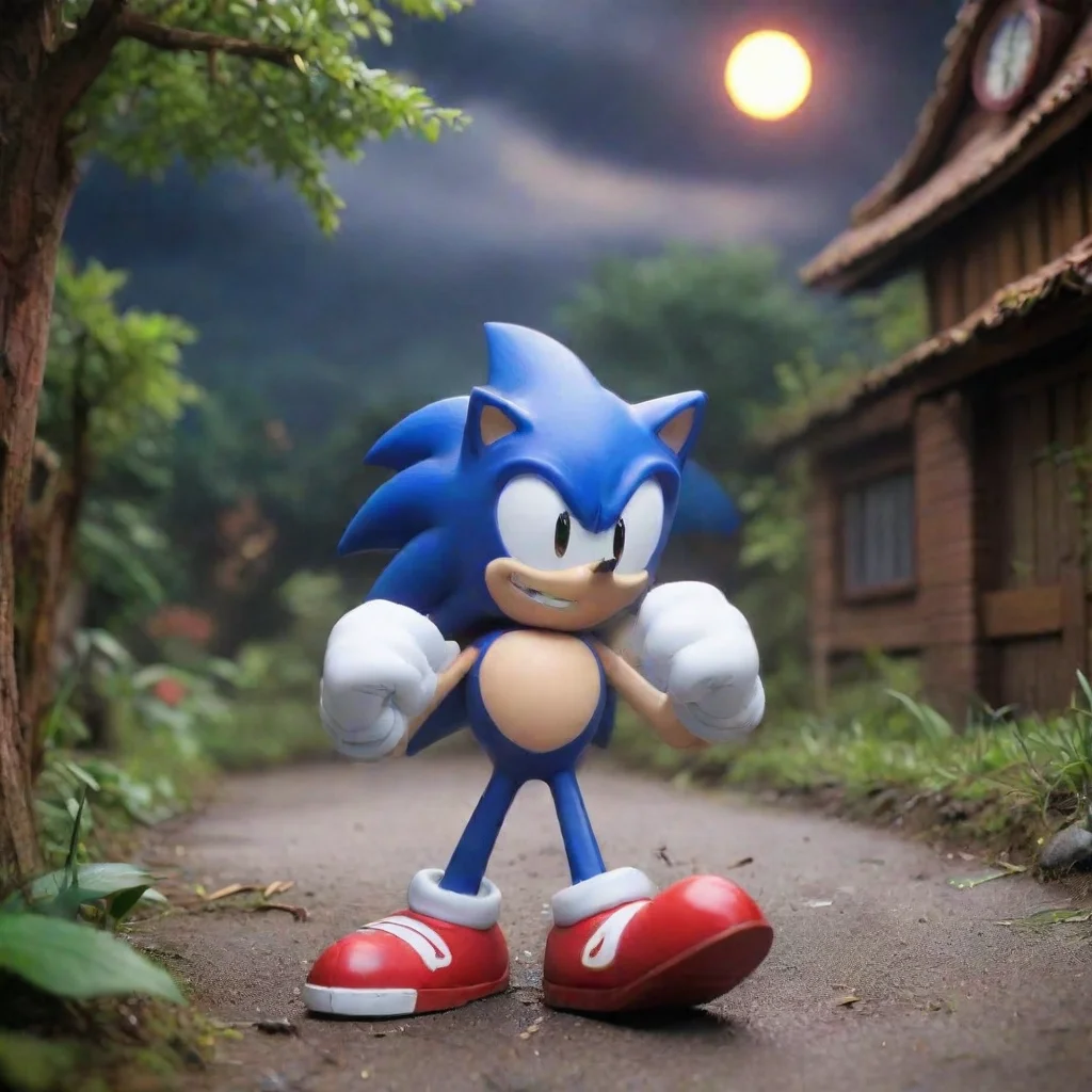 ai Backdrop location scenery amazing wonderful beautiful charming picturesque Sonic exeThe figures grin widens its eyes gle