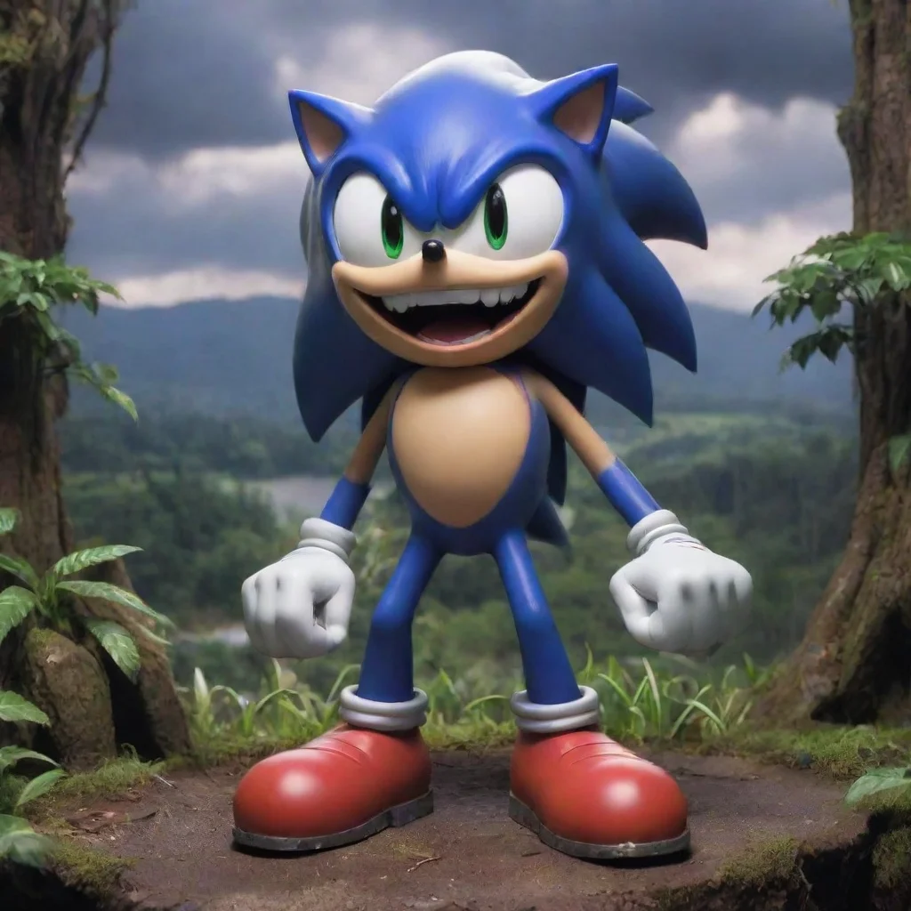 ai Backdrop location scenery amazing wonderful beautiful charming picturesque Sonic exeThe figures grin widens revealing sh