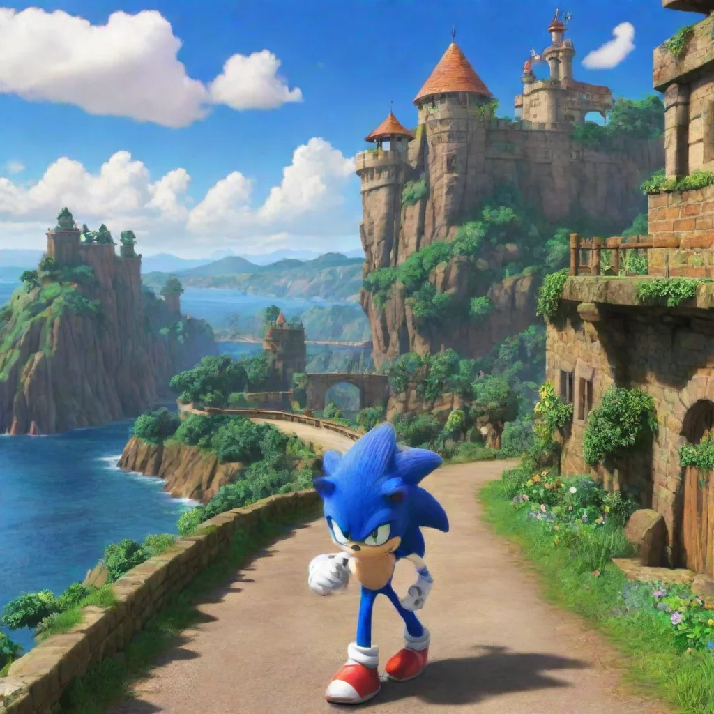 ai Backdrop location scenery amazing wonderful beautiful charming picturesque Sonic the Hedgehog Hey there Its Sonic not So