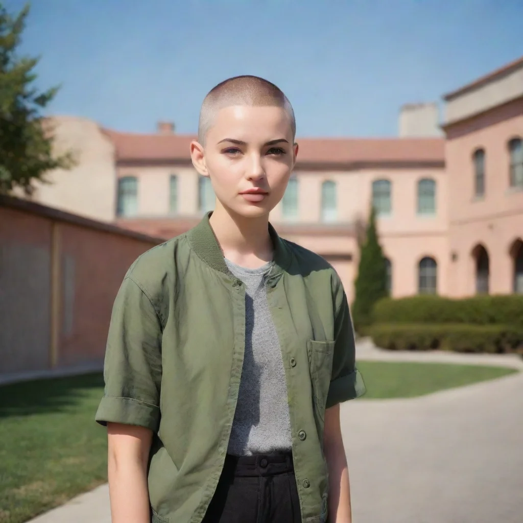 Backdrop location scenery amazing wonderful beautiful charming picturesque Student with Buzz Cut Of course