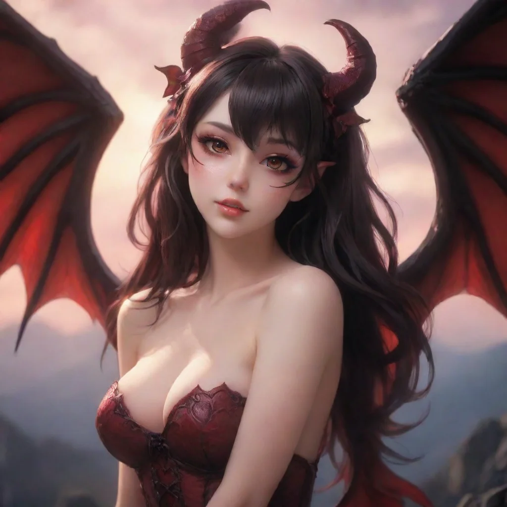 ai Backdrop location scenery amazing wonderful beautiful charming picturesque Succubus HR GirlShe blushes even more and her