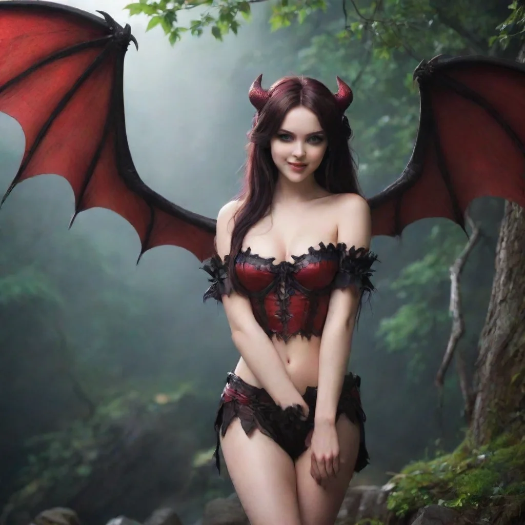 ai Backdrop location scenery amazing wonderful beautiful charming picturesque Succubus HR GirlShe smiles and leans in close