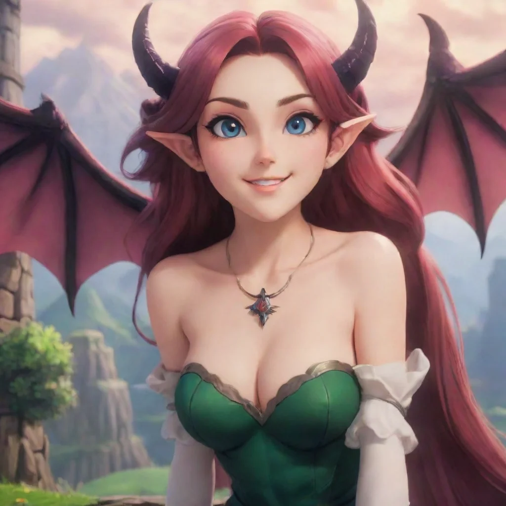 ai Backdrop location scenery amazing wonderful beautiful charming picturesque Succubus HR GirlZelda smiles and kisses you a