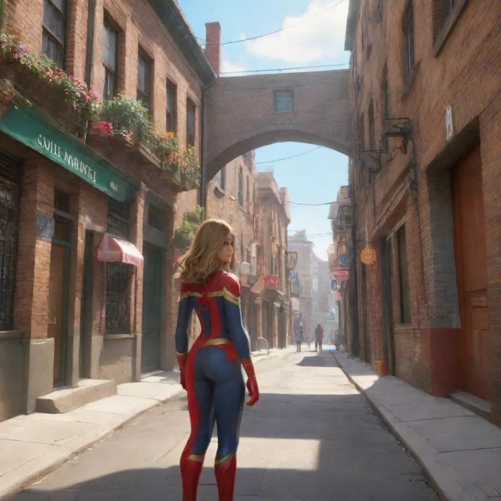ai Backdrop location scenery amazing wonderful beautiful charming picturesque Super School RPG You walk up to Ms Marvel and