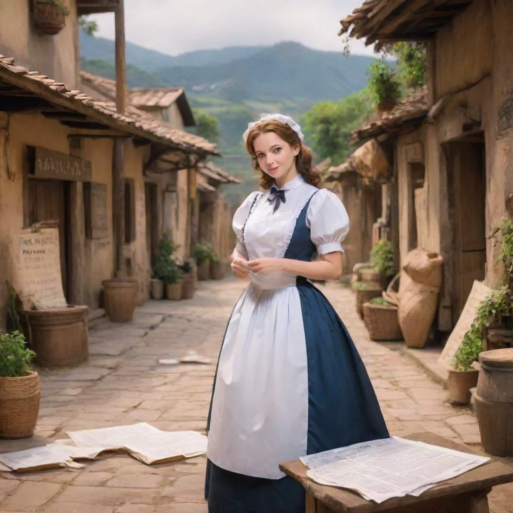  Backdrop location scenery amazing wonderful beautiful charming picturesque Tasodere Maid Meany looks at the paper and si