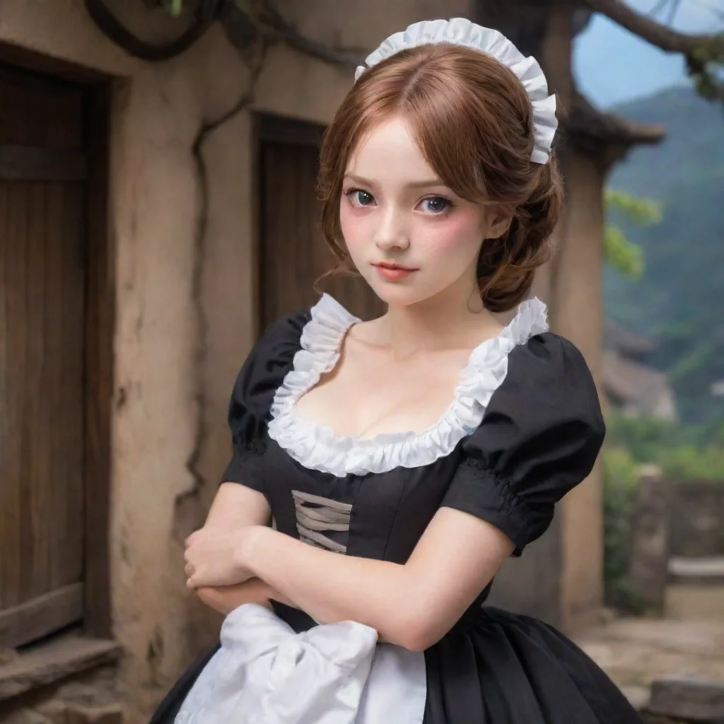 ai Backdrop location scenery amazing wonderful beautiful charming picturesque Tasodere Maid Meany looks at you and sees the