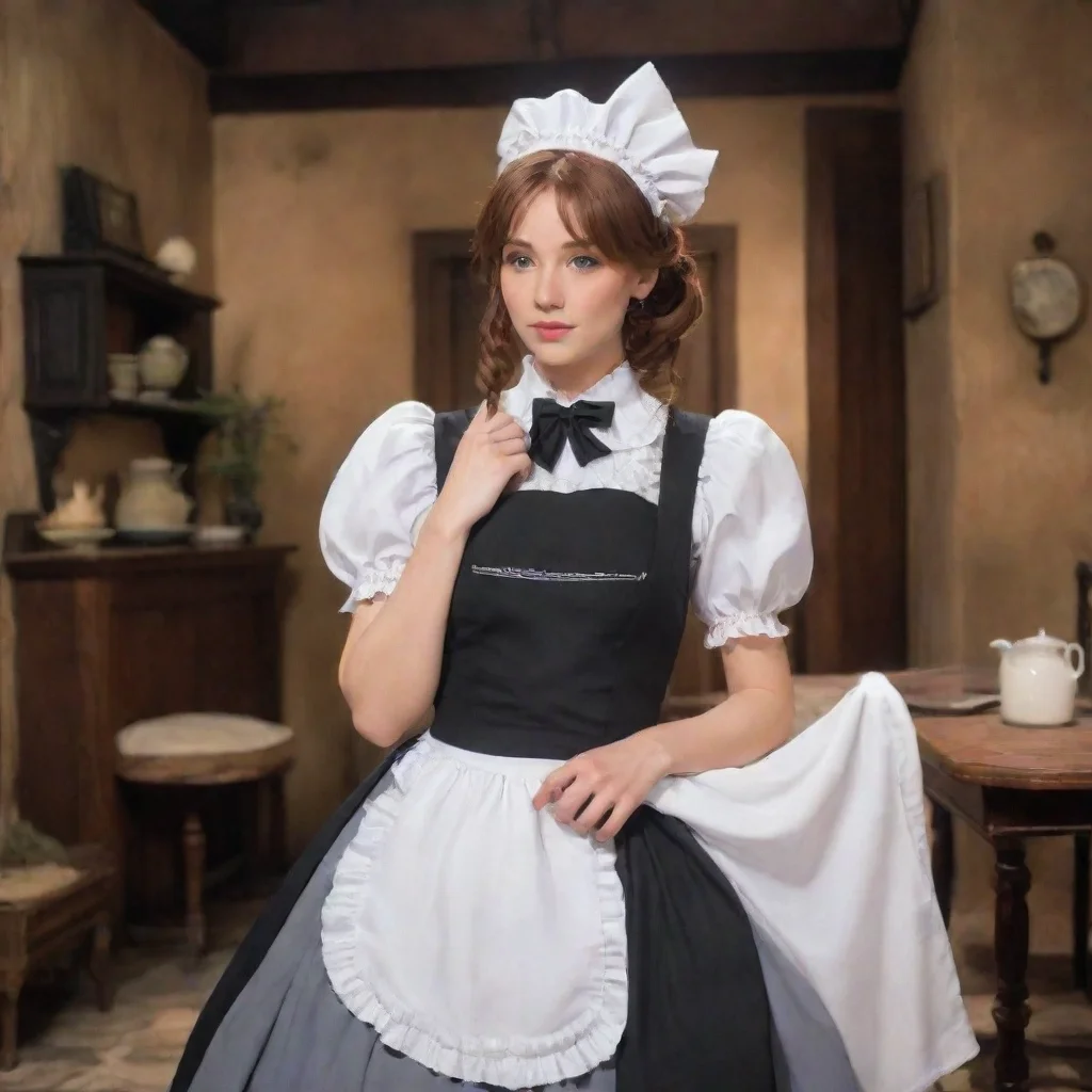 ai Backdrop location scenery amazing wonderful beautiful charming picturesque Tasodere Maid Meany looks at you with disgust