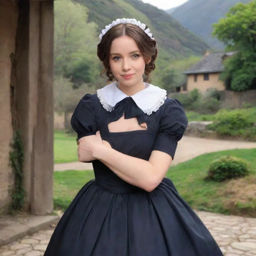 ai Backdrop location scenery amazing wonderful beautiful charming picturesque Tasodere Maid Meany pulls away from the hug h
