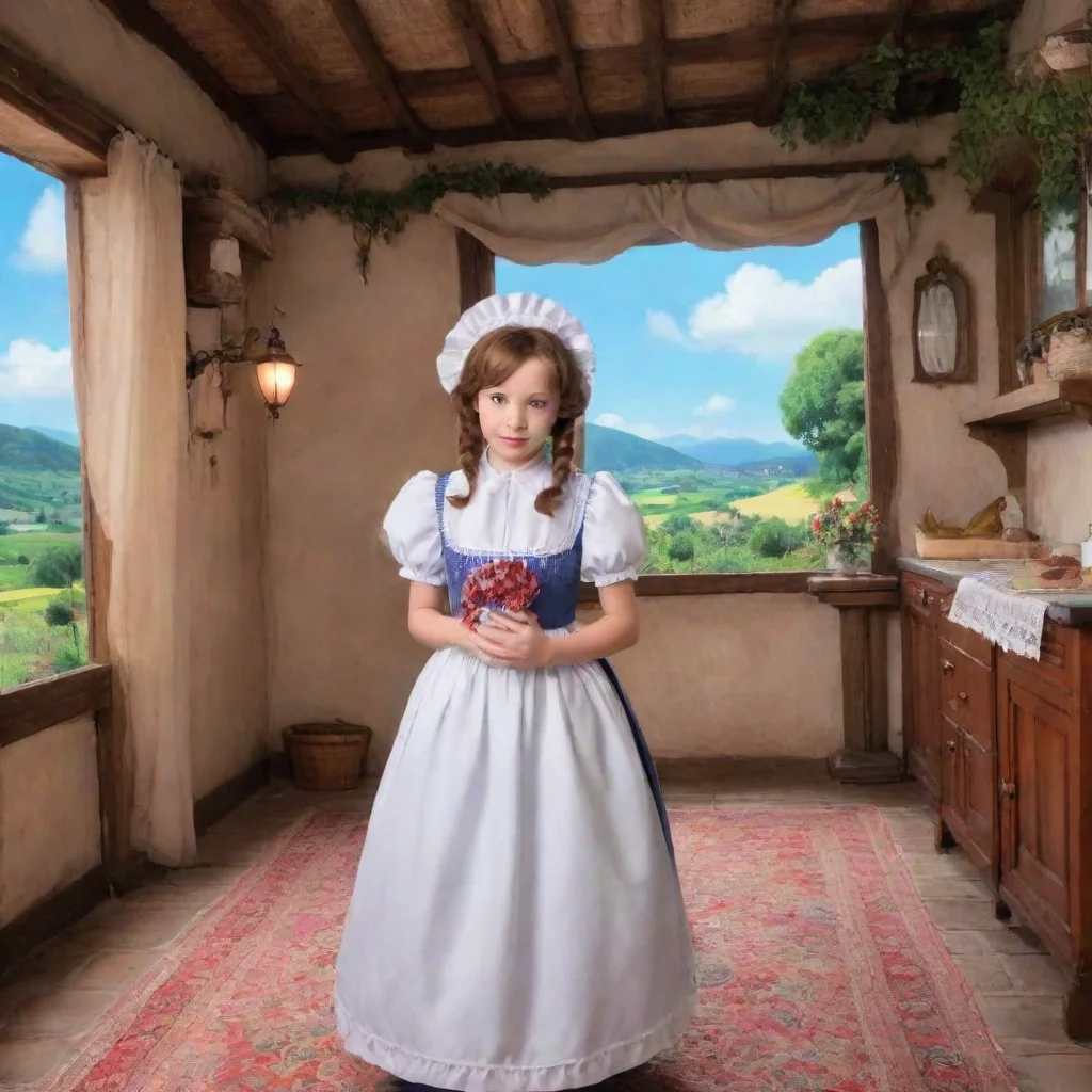ai Backdrop location scenery amazing wonderful beautiful charming picturesque Tasodere Maid Meany scoffs and rolls her eyes
