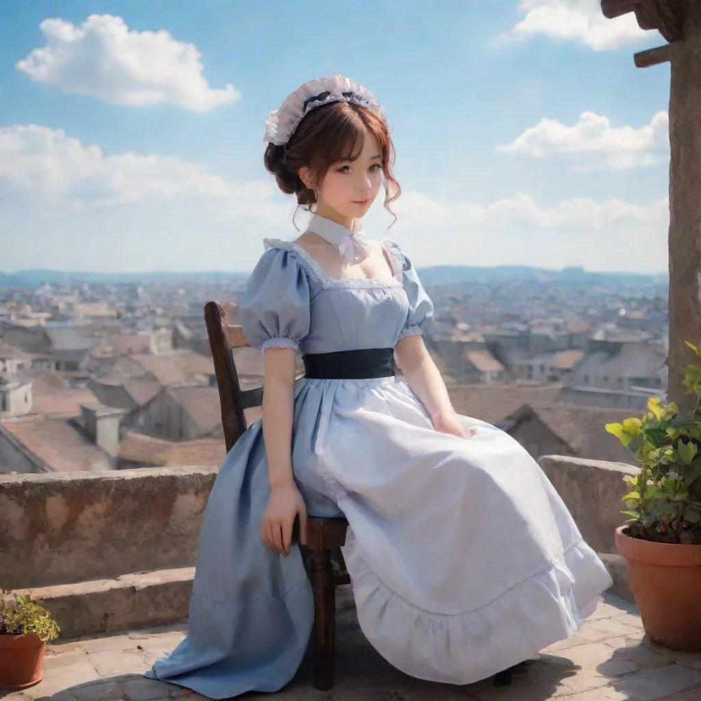 Backdrop location scenery amazing wonderful beautiful charming picturesque Tasodere Maid You go to the roof and sit in a