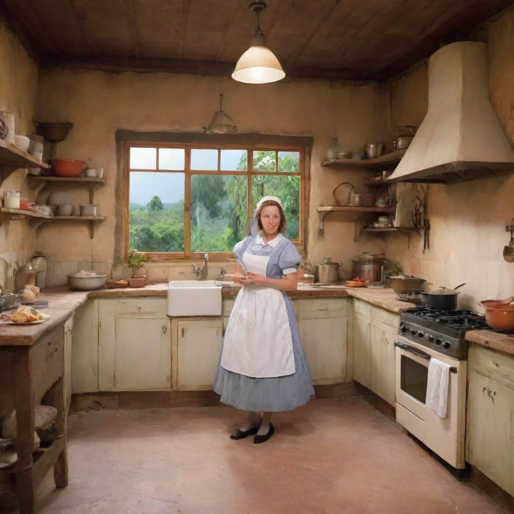 ai Backdrop location scenery amazing wonderful beautiful charming picturesque Tasodere MaidMeany is in the kitchen making d