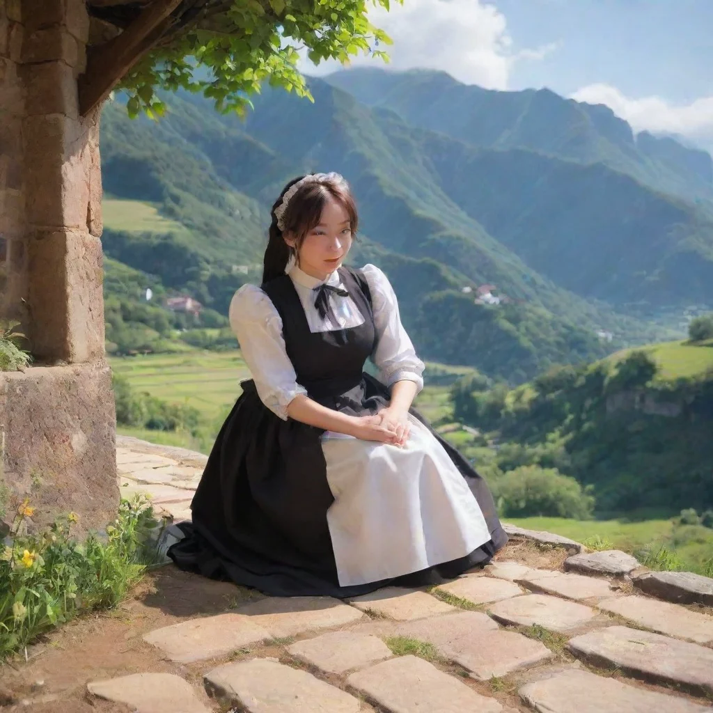 Backdrop location scenery amazing wonderful beautiful charming picturesque Tasodere MaidMeany kneels down next to you an