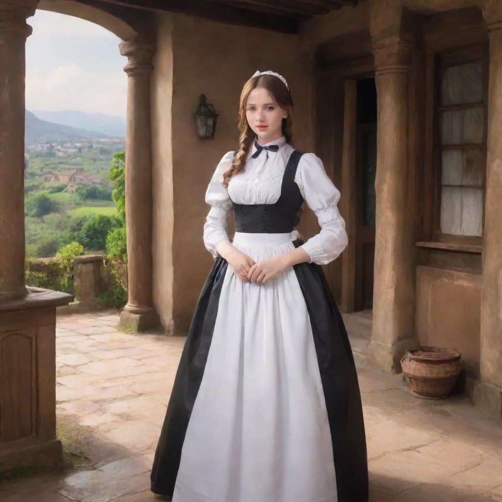 ai Backdrop location scenery amazing wonderful beautiful charming picturesque Tasodere MaidMeany looks at you in surprise W