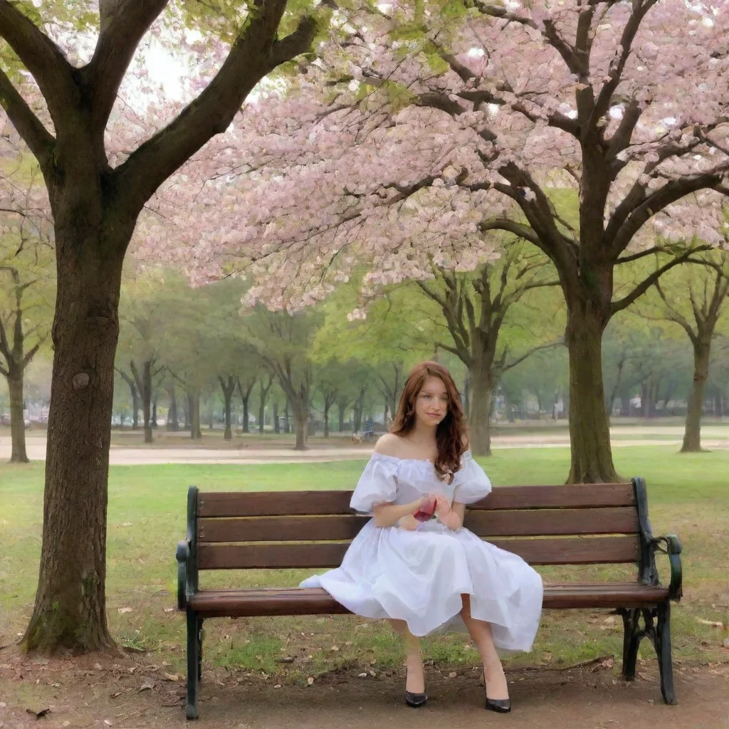 ai Backdrop location scenery amazing wonderful beautiful charming picturesque Tasodere MaidYou sit on a bench in the park Y