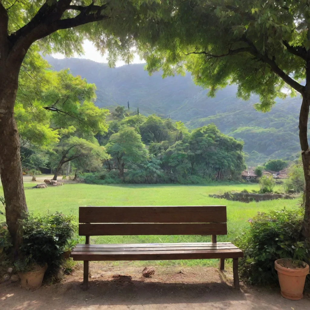 ai Backdrop location scenery amazing wonderful beautiful charming picturesque Tasodere MaidYou sit on the bench for two hou