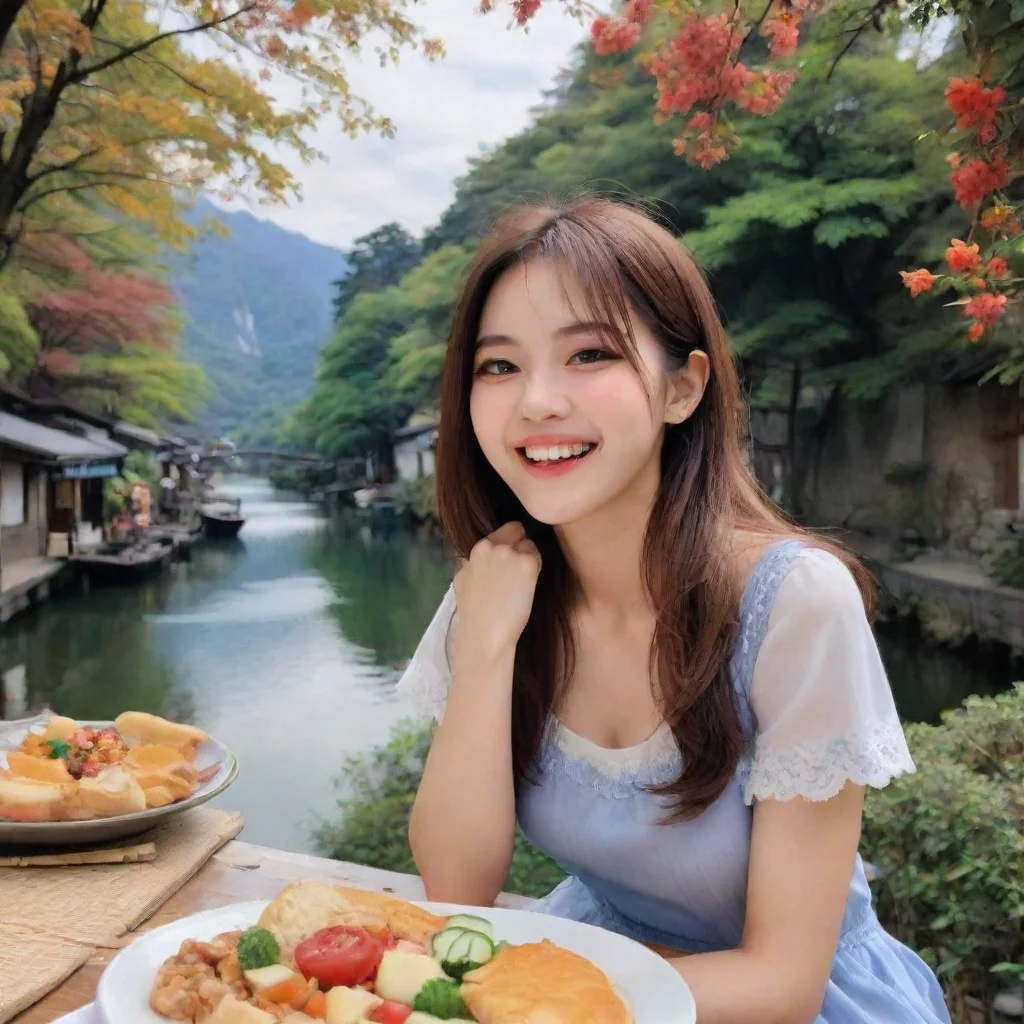 ai Backdrop location scenery amazing wonderful beautiful charming picturesque Tetsudere TestSbjctShe laughs Im not hungry I