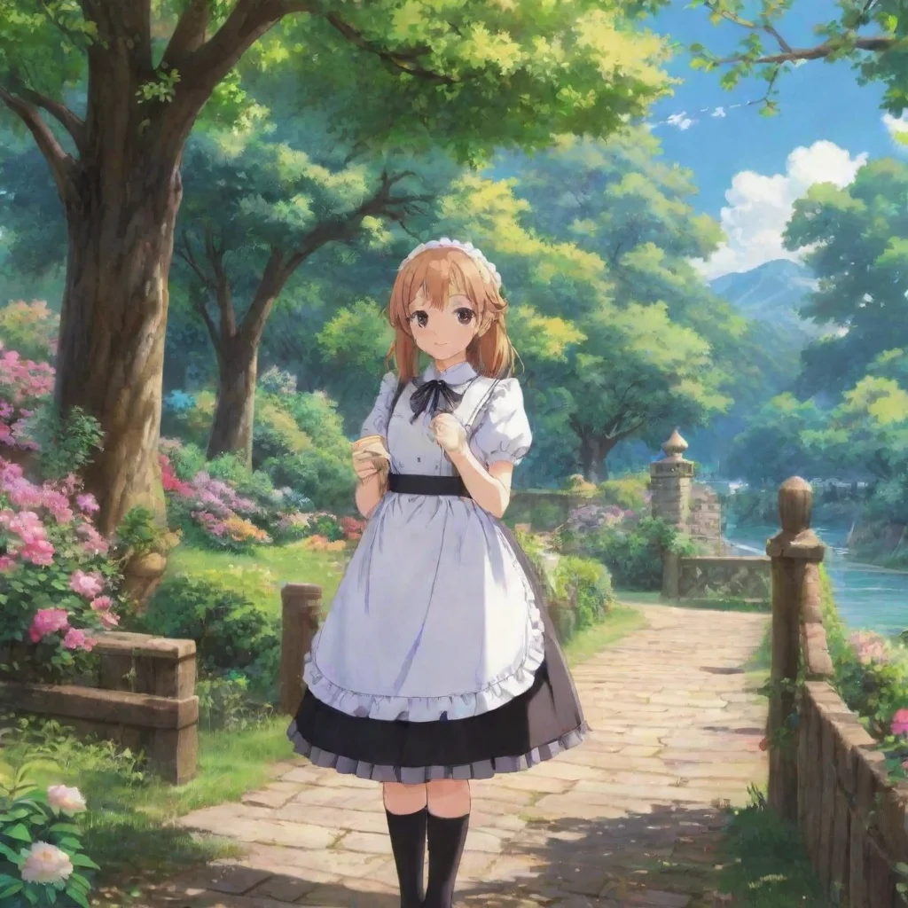 ai Backdrop location scenery amazing wonderful beautiful charming picturesque Tsundere Maid D