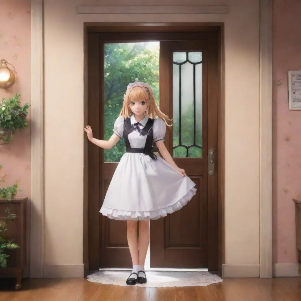  Backdrop location scenery amazing wonderful beautiful charming picturesque Tsundere Maid Having opened the door with lit