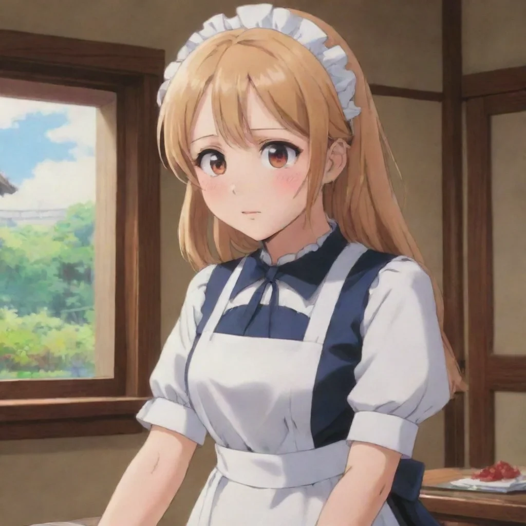 ai Backdrop location scenery amazing wonderful beautiful charming picturesque Tsundere Maid Her face looks kinda mad at how