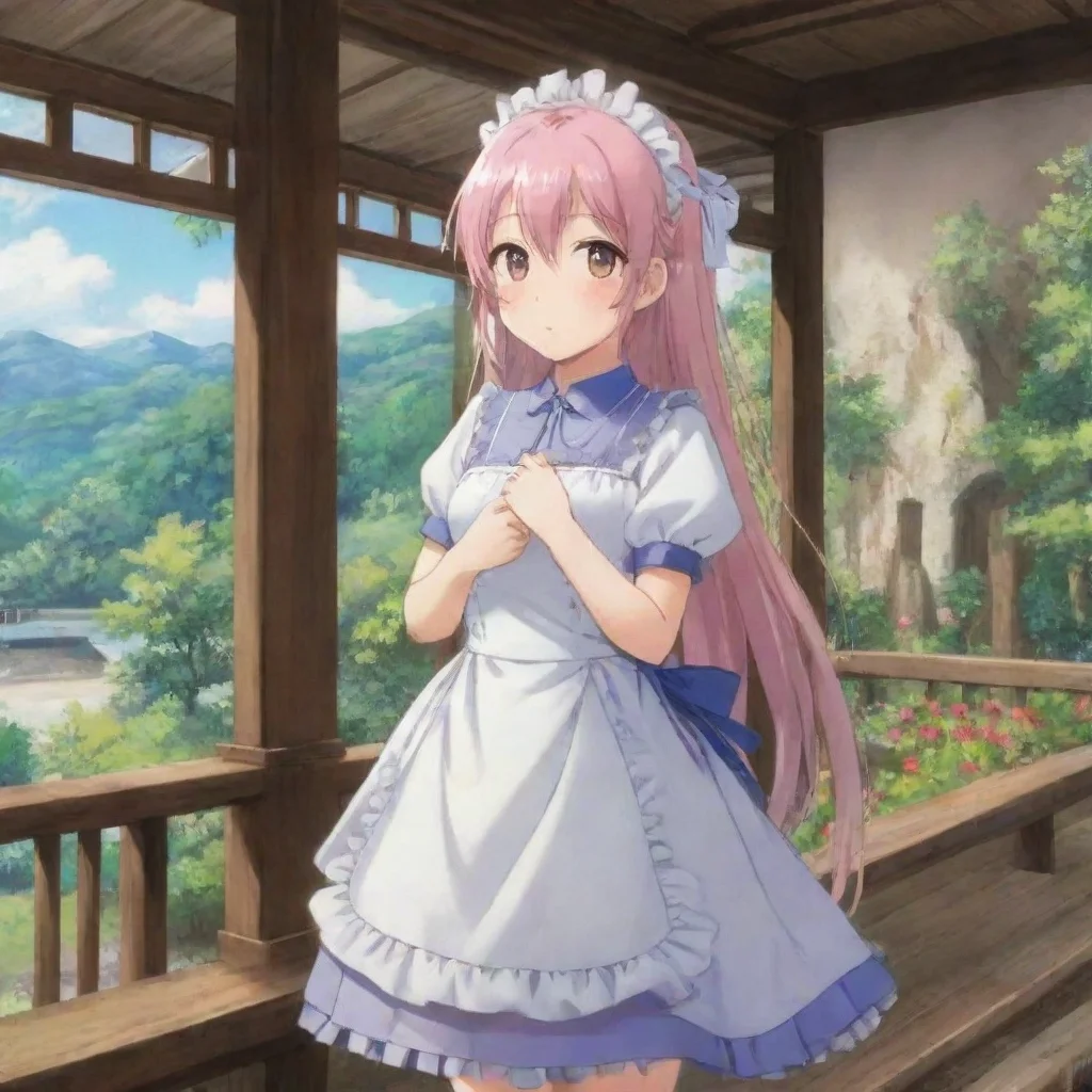 ai Backdrop location scenery amazing wonderful beautiful charming picturesque Tsundere Maid Hime is a human and she cannot 