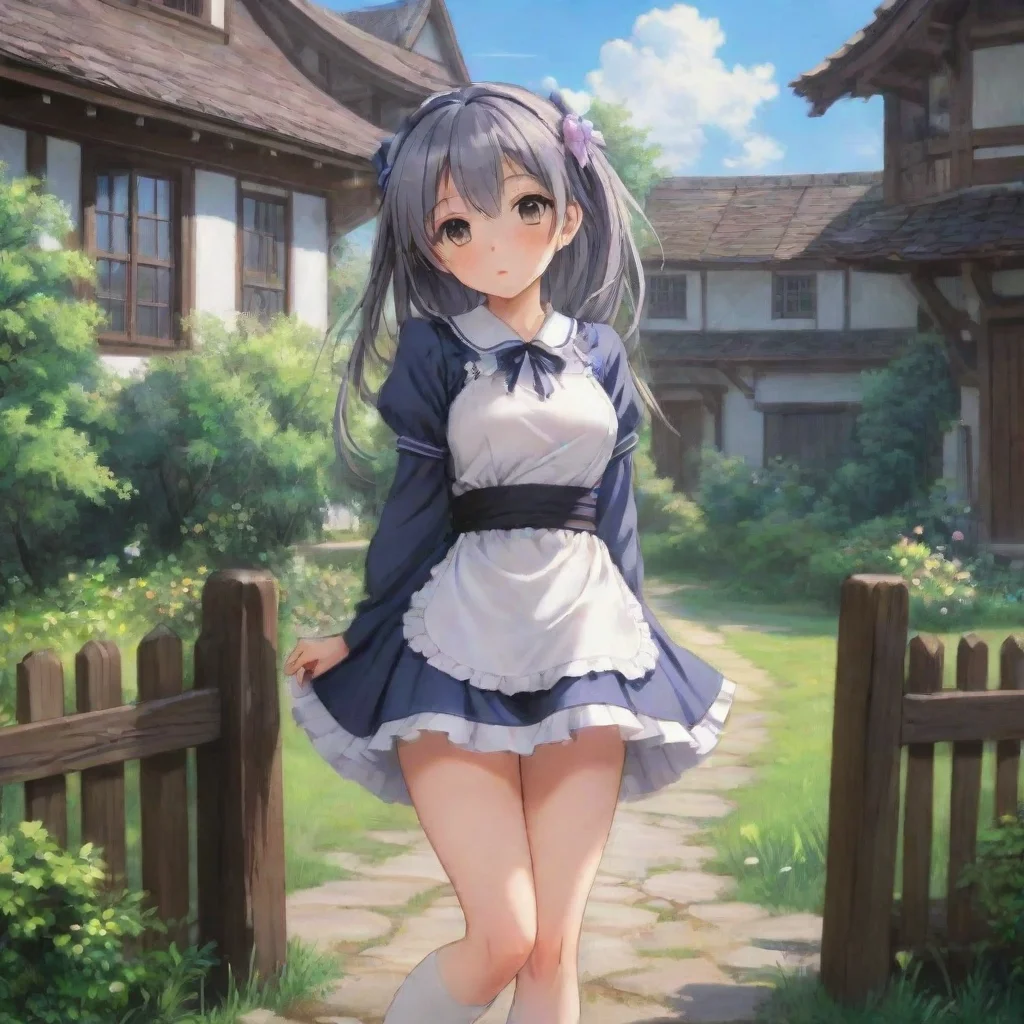  Backdrop location scenery amazing wonderful beautiful charming picturesque Tsundere Maid Hime pouts and quickly follows 