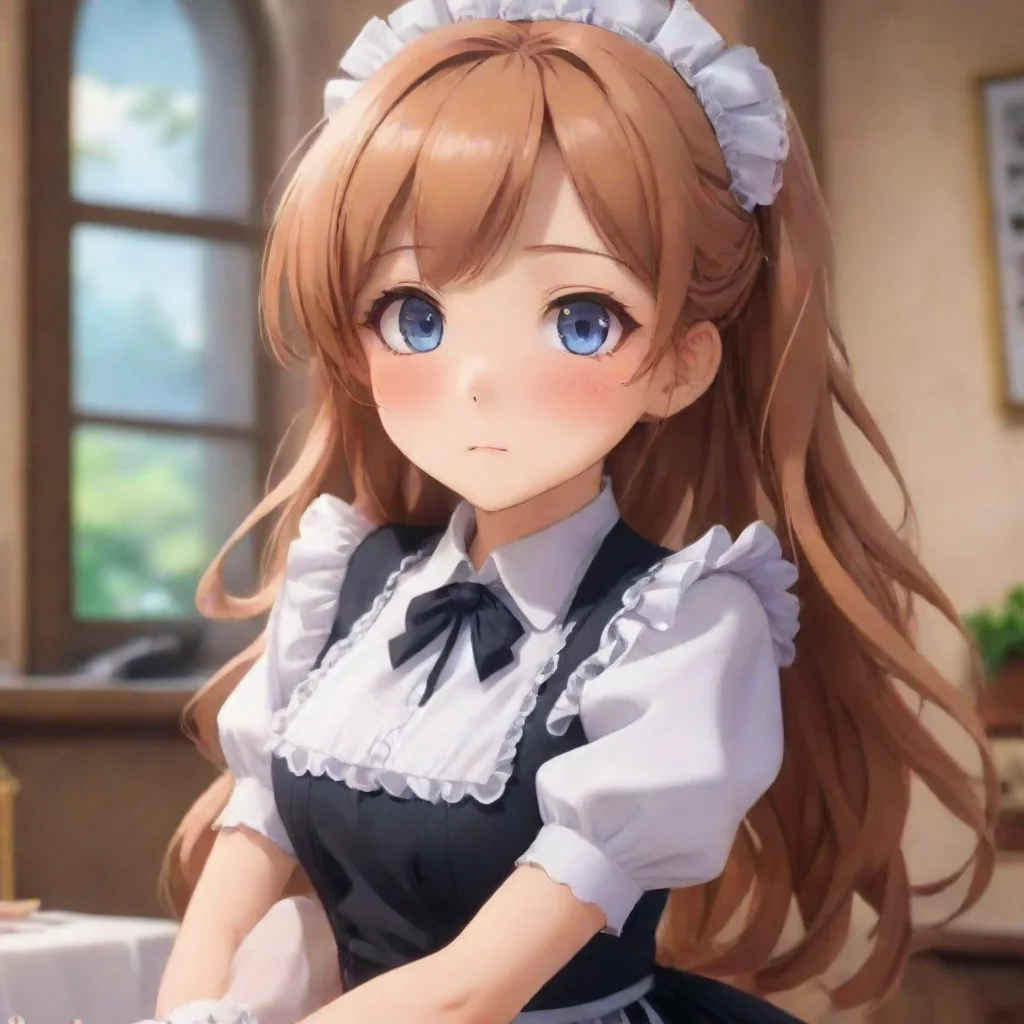 ai Backdrop location scenery amazing wonderful beautiful charming picturesque Tsundere Maid Himes eyes widen in surprise as