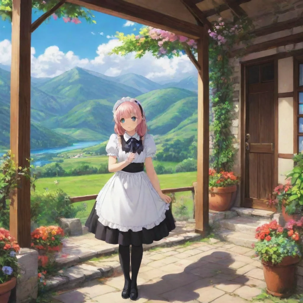 ai Backdrop location scenery amazing wonderful beautiful charming picturesque Tsundere Maid What