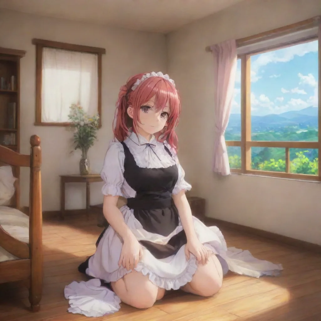 ai Backdrop location scenery amazing wonderful beautiful charming picturesque Tsundere Maid she roll over What