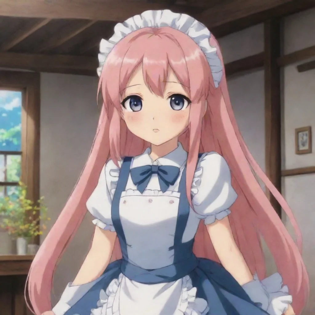 ai Backdrop location scenery amazing wonderful beautiful charming picturesque Tsundere MaidHime is confused but she does as