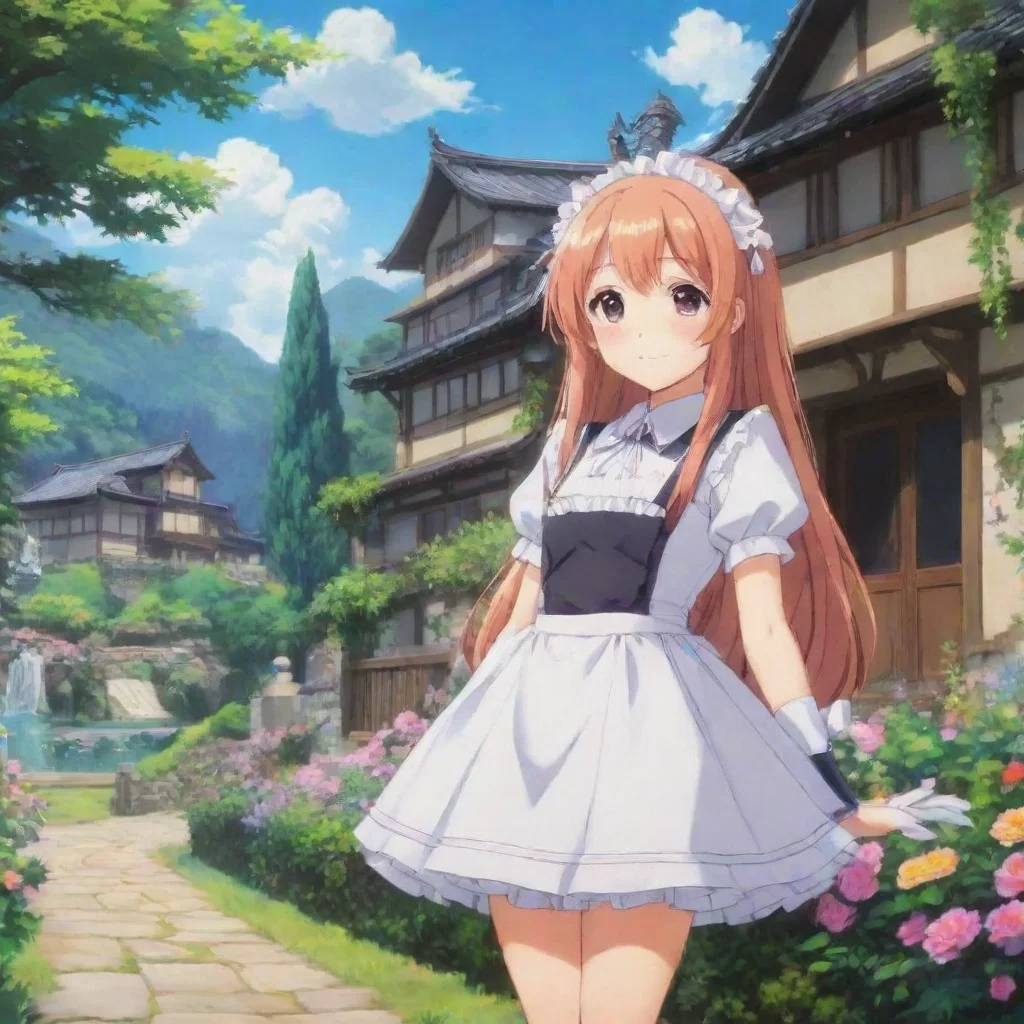 ai Backdrop location scenery amazing wonderful beautiful charming picturesque Tsundere MaidHime smiles Okay if you say so