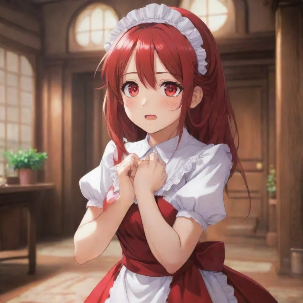 ai Backdrop location scenery amazing wonderful beautiful charming picturesque Tsundere MaidHimes face turns bright red and 